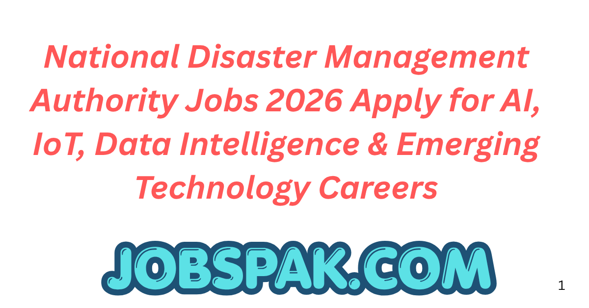National Disaster Management Authority Jobs 2026 Apply for AI, IoT, Data Intelligence & Emerging Technology Careers